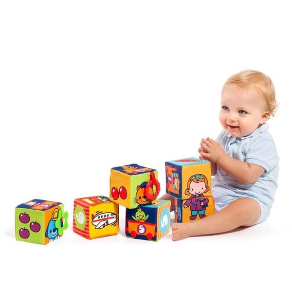 Mjuka inlärningstygblock - MOLTO - Cubes & Fun - Blå - Flerfärgad - Blandad