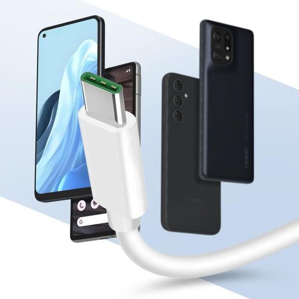 USB till USB-C laddningskabel - OPPO - DL129 - 65W - SuperVOOC - 1m