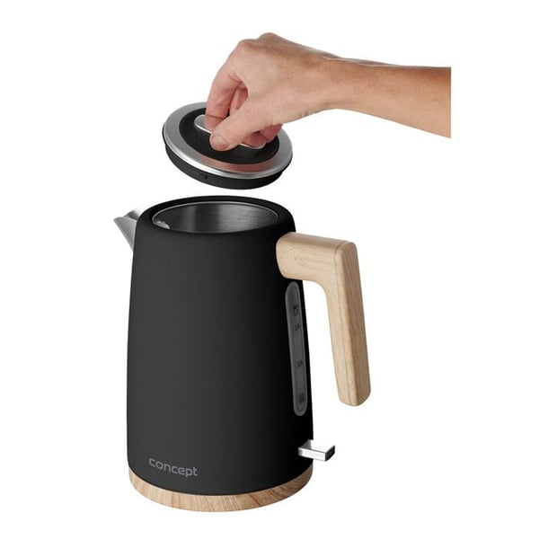 Elkettle - KONCEPT - ELWOOD - Rostfritt stål - 1,7L - 2200W - Matt svart