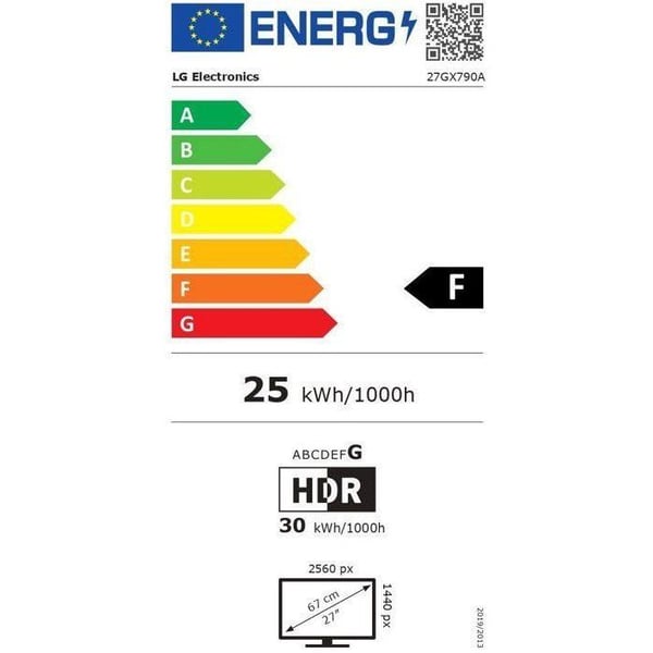 Spelarskärm - LG - 27" - QHD - 480Hz - OLED-panel - 0,03ms - 27GX790A-B