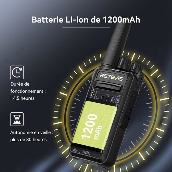 Retevis RT668B Talkie-Walkie, Tvåvägsradio PMR446, USB-C, 16 Kanaler, Uppladdningsbar, för Säkerhet, Restauranger(10 St)