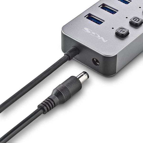 NGS IHUB 10 : Hub 10 portar USB 3.0, överföring 5Gbps, kabel 180mm, Plug & Play, svart