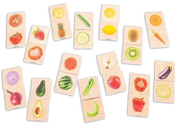 TickiT - Frukt och grönsaker Mix & Match Memo - HJÄRTSKAP