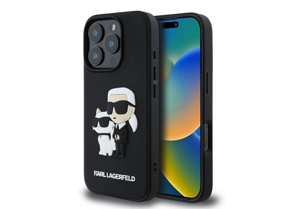 Karl Lagerfeld PU Saffiano Karl & Choupette Tasche til iPhone 16 Pro 6,3" Sort - KLHCP16LSANKCPK