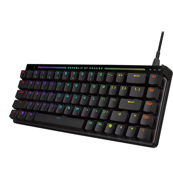 Spelklaviatur - ASUS - ROG FALCHION ACE HFX - Mekanisk - Bakgrundsbelyst - USB-A och USB-C