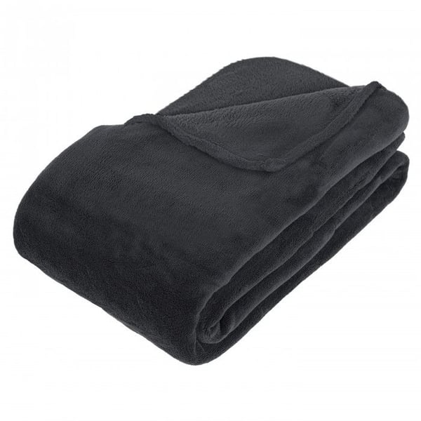 Mikrofiberfilt 180 x 230 cm Atmosphera - Mörkgrå