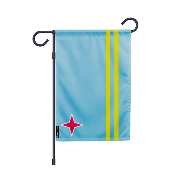 Aruba Trädgårdsflagga – 32 x 47,5 cm – Hållbar Polyester – Vertikalt Format – Utomhus – Pixelforma