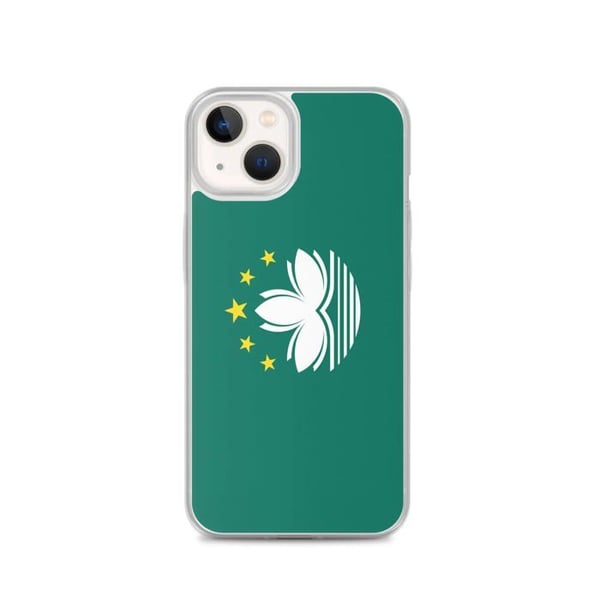 Mobilskal – Macaos flagga – Kompatibel med iPhone 13 – Flexibelt fodral – Slitstarkt och stöttåligt - Silikon - Pixelforma