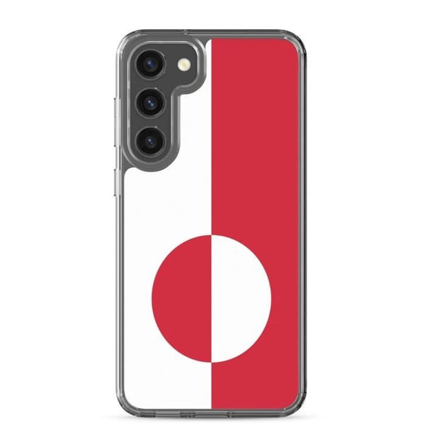 Mobilskal – Grönlands flagga – Kompatibel med Samsung Galaxy S24 Ultra – Mjuk skal – Stöttålig och chockresistent – Pixelforma