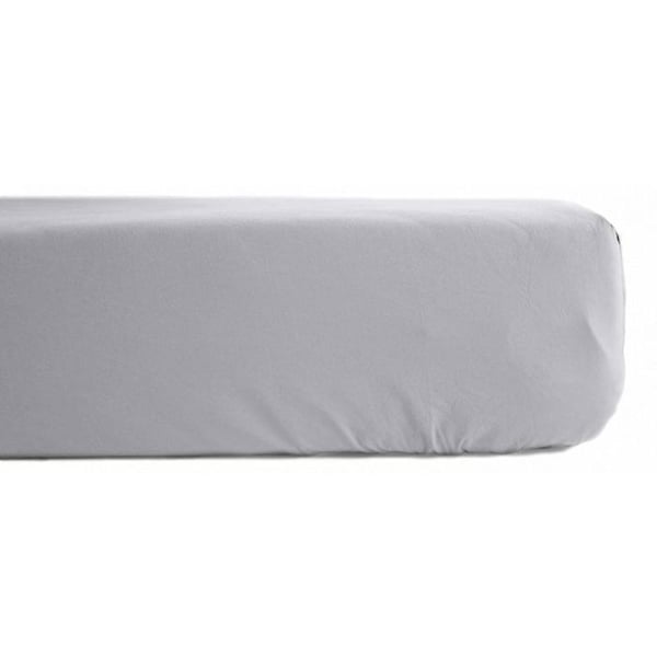 Drap housse percale av 100% kammad bomull med långa fibrer, 80 trådar/cm² med gummiband på 35 cm Vent du sud - Perle - 90 x 190 cm gummiband på 35