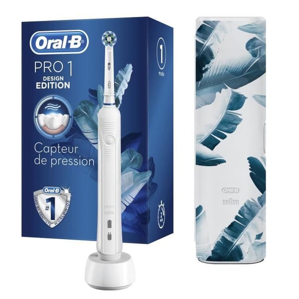 Oral-B PRO 1 750 ladattava sähköhammasharja - 1 kahva paineentunnistimella - 1 harjaspää ja 1 matkakotelo