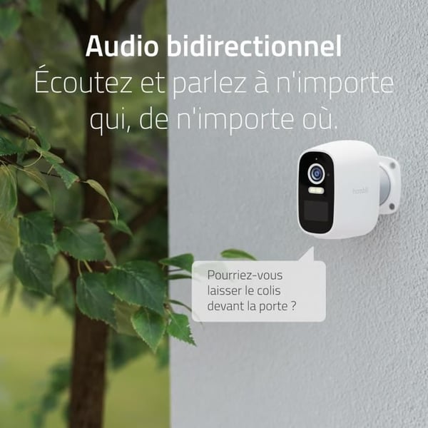 Säkerhetskamera - Hombli - Battery Cam 2K - Färg-nattvision - Tvåvägs audio - IP66