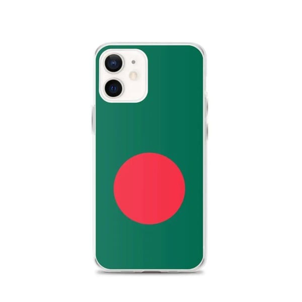 Telefonfodral – Bangladeshs flagga – Kompatibel med iPhone 12 – Flexibel etui – Resistenta och stötabsorberande - Silikon - Pixelforma