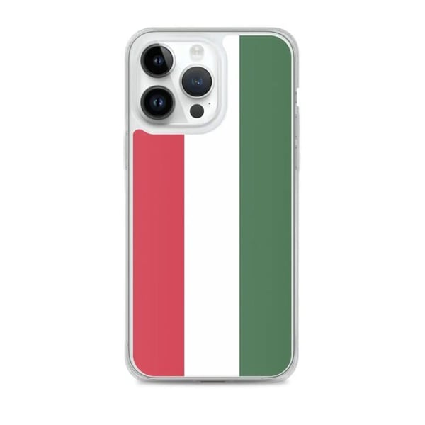 Mobilskal – Ungerns flagga – Kompatibel med iPhone 14 Pro Max – Mjukskal – Slitstark och stötfångare - Silikon - Pixelforma