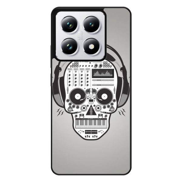 Siliconfodral med förstärkt tryck som är kompatibelt med Xiaomi 14T 4G Skull Musik