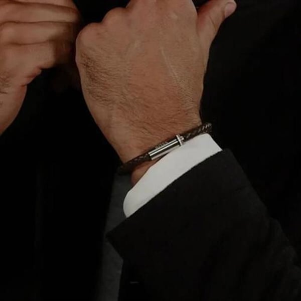 Elegant läderarmband Ares Single 1580623