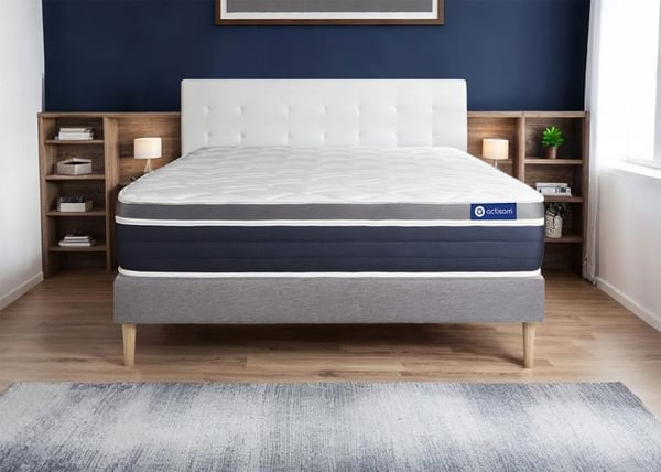 Madrass- och boxspringset 180x220 cm - Actimemo Confort - Grå boxspringkit