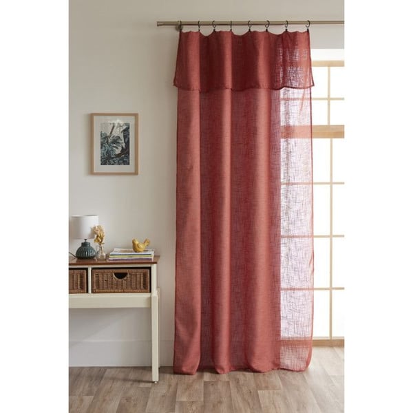 Justerbar voilage + 8 kläde ringen 140 x 270 cm Polyester linneeffekt "Nia" Ariadne-tråden
