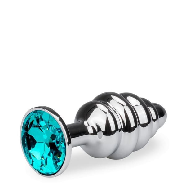Metalplug anal rosabud snodd S - 8 färger - Turkos
