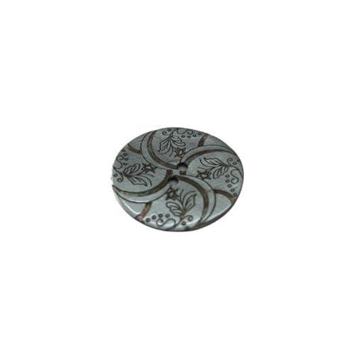Metallic pearl buttons - Universal Style - Model 48 - 30 mm - Floral pattern - Made in Italy