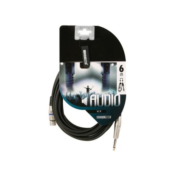 Ljudkabel - HQ Power - XLR till 6.35mm Mono Jack - 6m - Svart - Professionell