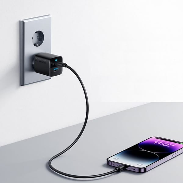 Väggladdare - ANKER - 323 (A2331G11) - Type-C - USB - 33W snabbladdning - Svart