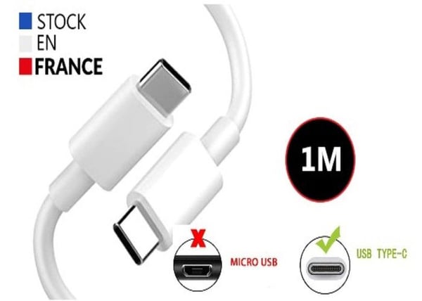 Laddkabel - PH26 - USB C till USB C - 1 Meter - 3.1A PD - Kompatibel med Sharp Basio Active2