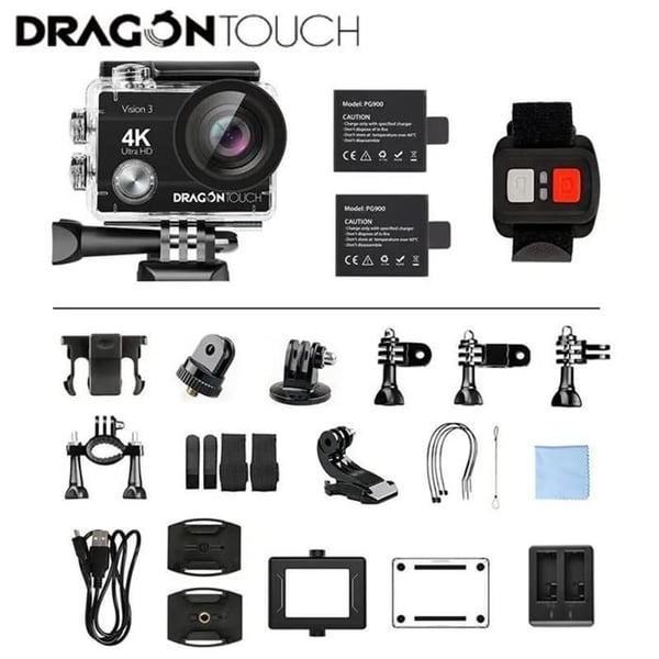 Kameran Sportkamera Drakontouch Vision 3 4k Svart