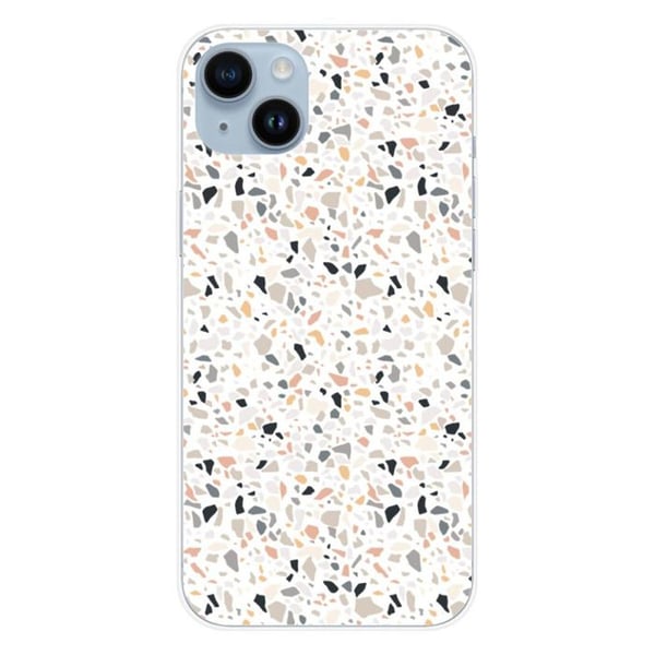Tryckt silikonfodral som är kompatibelt med Apple iPhone 14 Plus Terrazzo färg