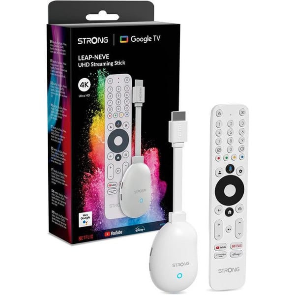 STRONG - LEAP-NEVE - Streaming Box Google TV 4K-Chromecast - Bluetooth - Google Röstassistent - Wifi 6 - Dolby Atmos/Vision - HDR