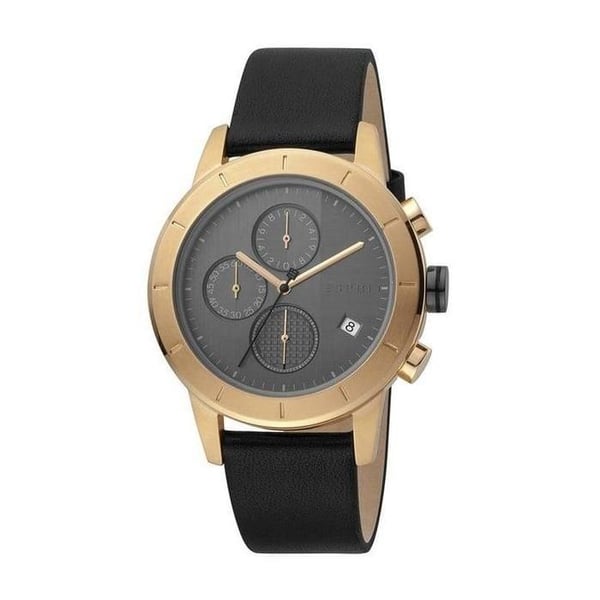 Montre Esprit ES1G108L0045 – Elegant och Modern, Armband i Svart Läder, Kvartsrörelse