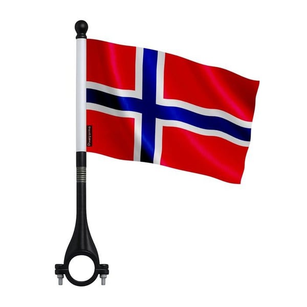 Norge Polyestercykelflagga – 14 x 21 cm – Cykelflagga – 5 stycken