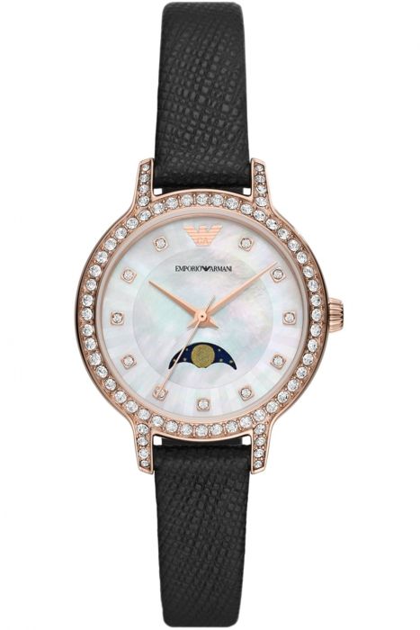 Klocka - Emporio Armani - AR11514 - Svart läder - 32 mm - Vattentät 5 bar