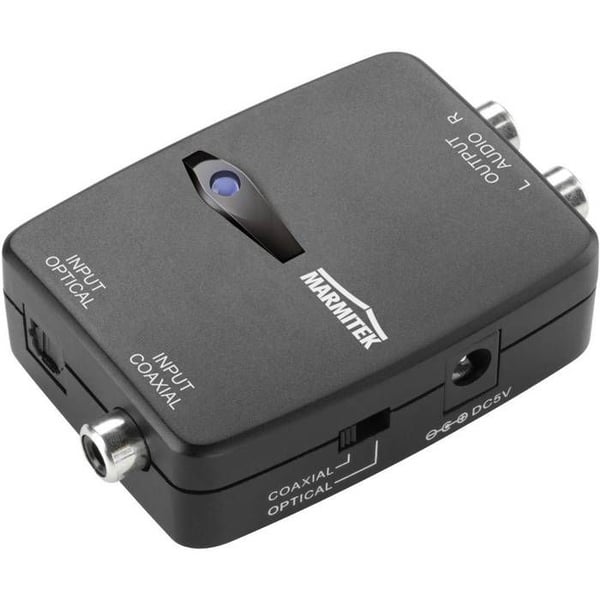 AV-omvandlare - MARMITEK - 25008127 - Toslink/Koaxial→RCA - 2x RCA stereo - Svart