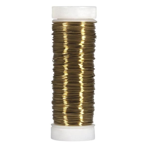 Mässingsfärgad tråd, 0,40 mm ø, rulle 40 m