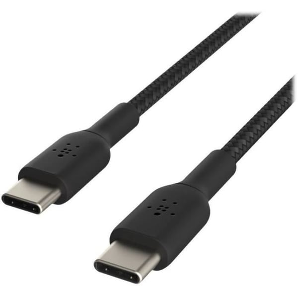 Belkin flettet USB-C til USB-C kabel - 1m sort