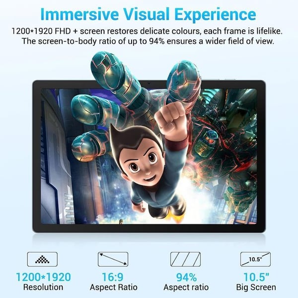 OUKITEL Tablet - OKT3 - 8 GB RAM - 256 GB Storage - 10.51 inch Screen - Blue
