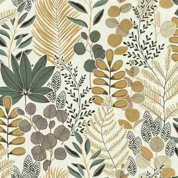 papper tapet 465334 tapet blommor floral 53 x 1005 cm Rasch Selection beige grön