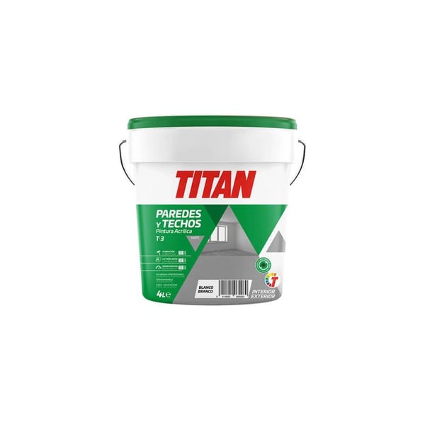 Akrylfärg för vägg- och takdekoration T-3 Blanco.matt 4l Titan 123000304