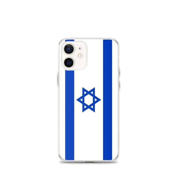 Mobilskal – Israels flagga – Kompatibel med iPhone 12 mini – Mjukt fodral – Stöttåligt och chockresistent - Silikon - Pixelforma