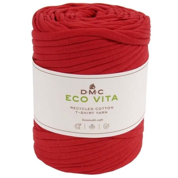 Garn (nystan) - DMC - Eco Vita T-shirt 390 - Röd - 450 g - 100 m
