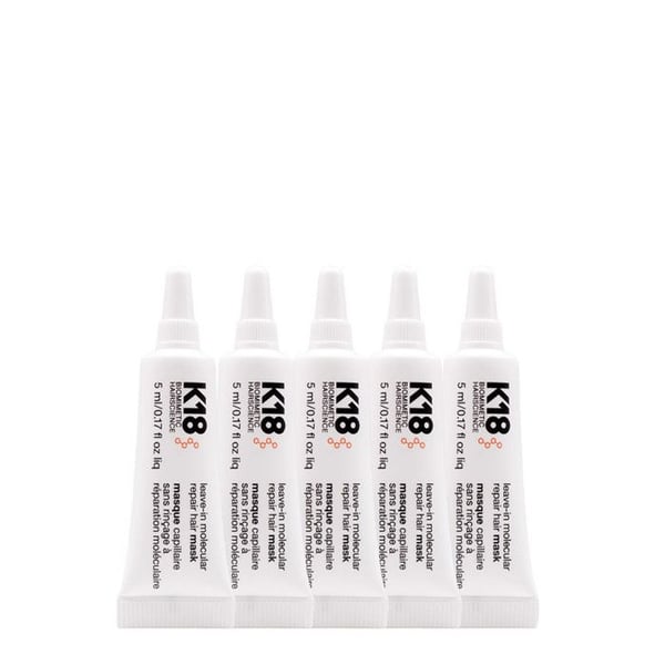 Hårmask - K18 - K18 Molekylär Reparation - 5x5ml - Reparerar skadade hår - Ingen sköljning