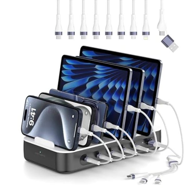 Laddstation - 4smarts - Team 100W - 6 portar - Snabbladdning - Kabel ingår