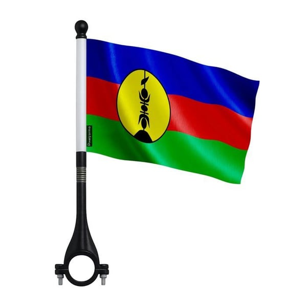 Flagga Cykel Nya Kaledonien i Polyester – 14 x 21 cm – Cykelflagga – 5 stycken