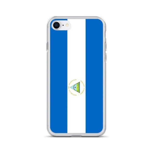Mobilskal – Nicaragua Flagga – Kompatibel med iPhone 7 Plus – Flexibelt Fodral – Hållbart och Stöttåligt - Silikon - Pixelforma