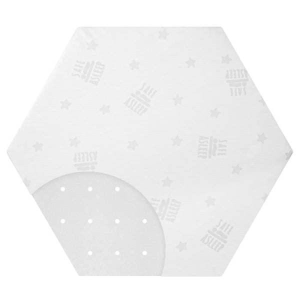 ROBA "Air" Spädbarns Madhus "safe asleep®" Hexagonal - 112 x 97 cm - med Jacquard Överdrag
