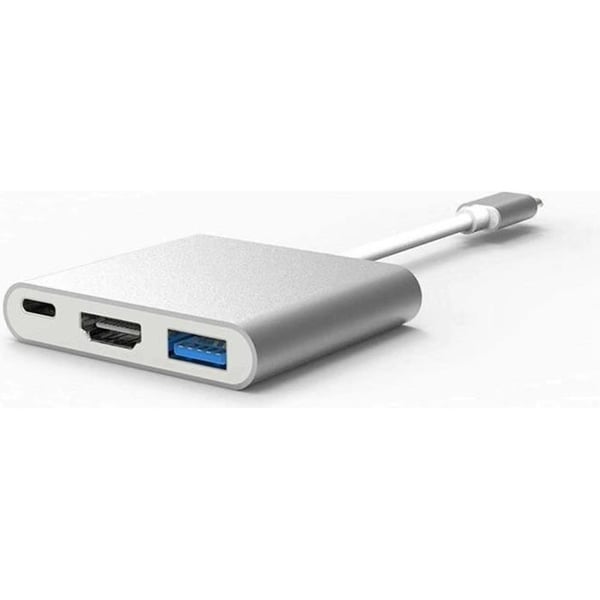 HDMI-sovitinjohto - ROKOO - 4K - 3 in 1 - USB Type C - Musta