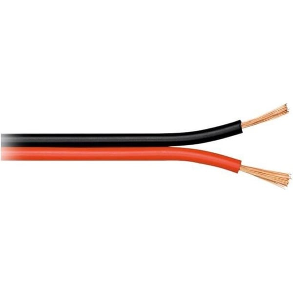 Bulk högtalarkabel - goobay - 0,75 mm² - Aluminiumledare - 10 m - röd/svart