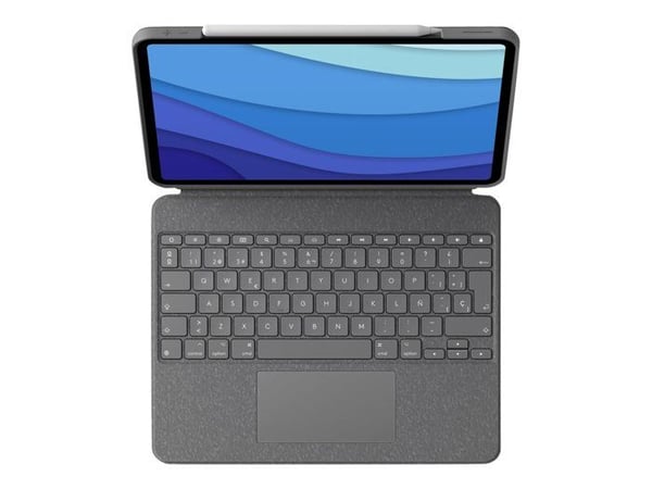 Tastaturetui - LOGITECH - Combo Touch - Baggrundsbelysning - Trackpad - QWERTY - Oxford Grå