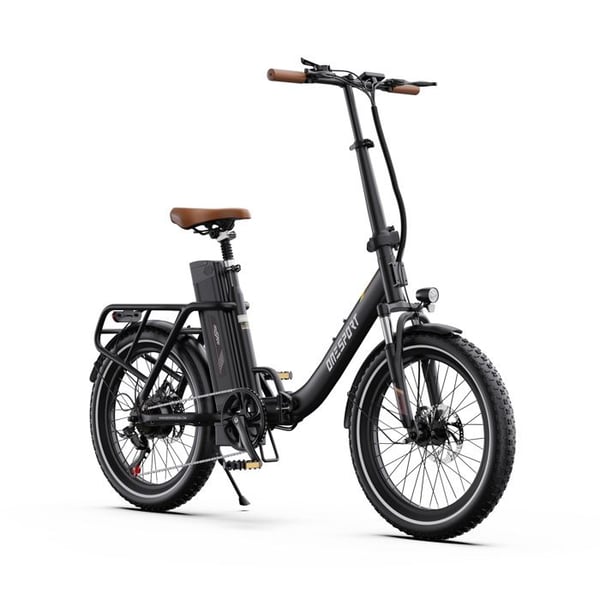 Elcykel ONESPORT OT16-2 til voksne, Motor 250 W, Batteri 48 V 17 Ah, Dæk 20 tommer – Sort Brun
